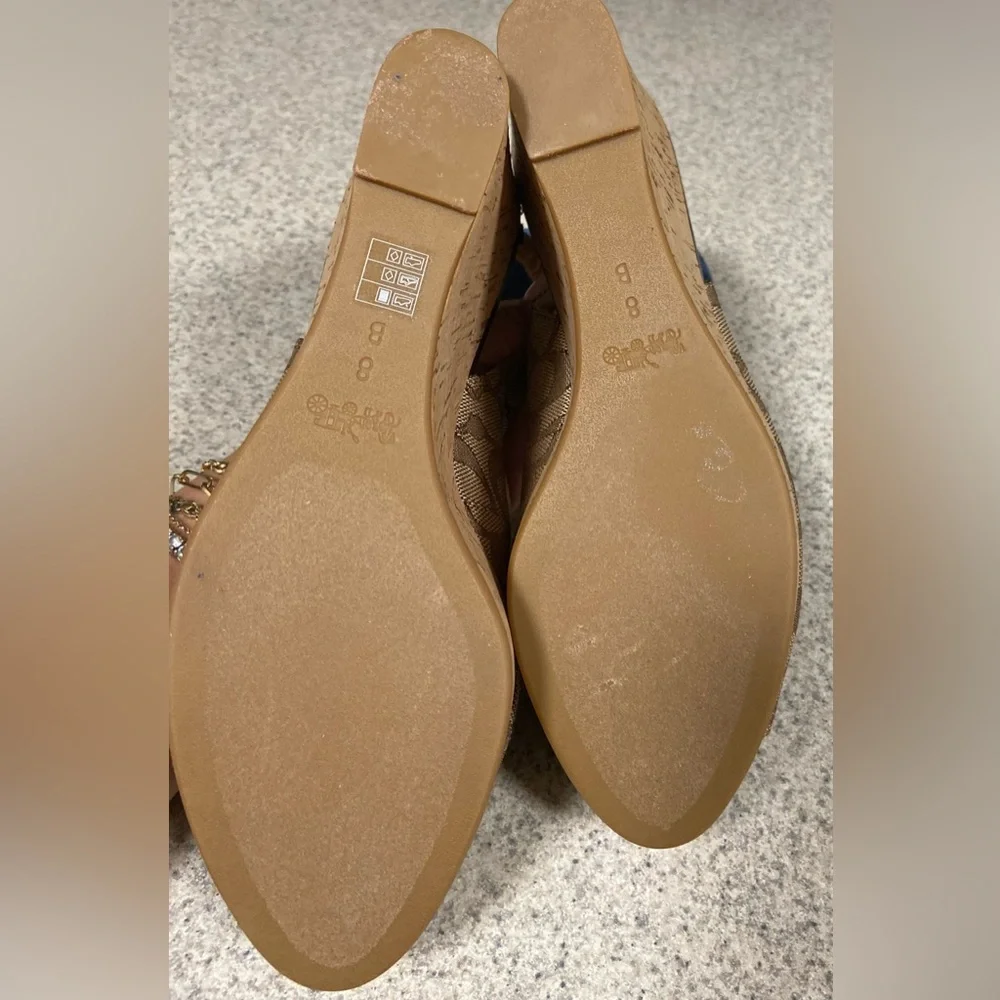 COACH Signature Tan Open Toe Wedges - Picture 6 of 6